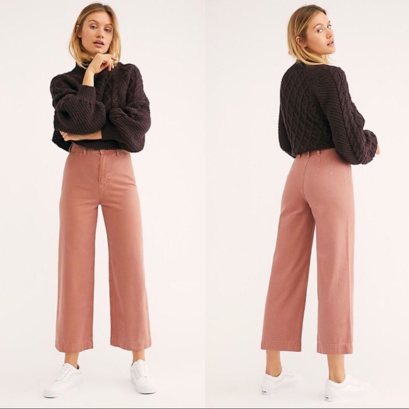 Free People Pants - Free People Patti Wide leg crop Pant size 26 Rose